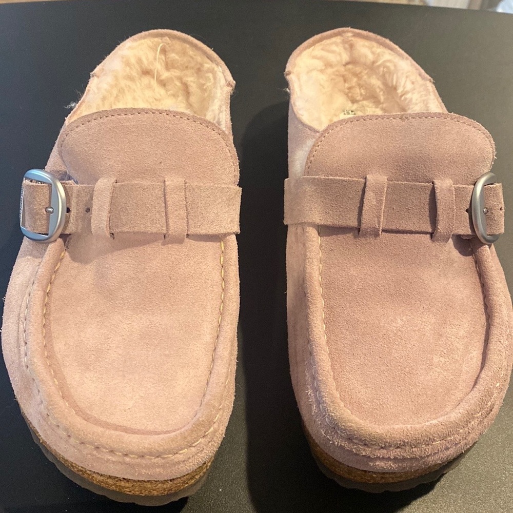Soft Pink BIRKENSTOCK Buckley semi-open moccasin-style clog Size 10-10 1/2.